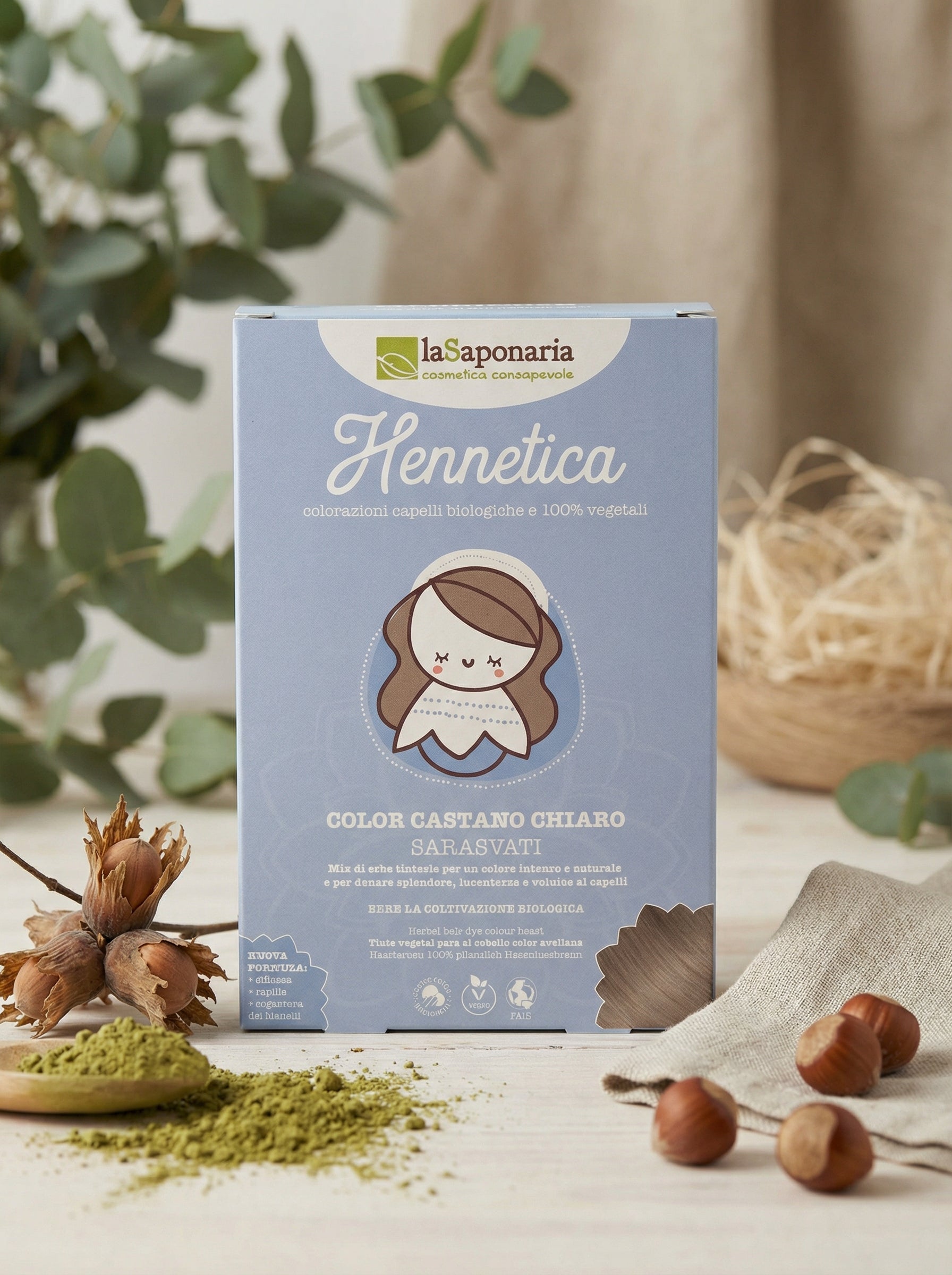 Tinta vegetale nocciola Lakshmi - Colorazione Naturale Capelli by La Saponaria — hero product photo