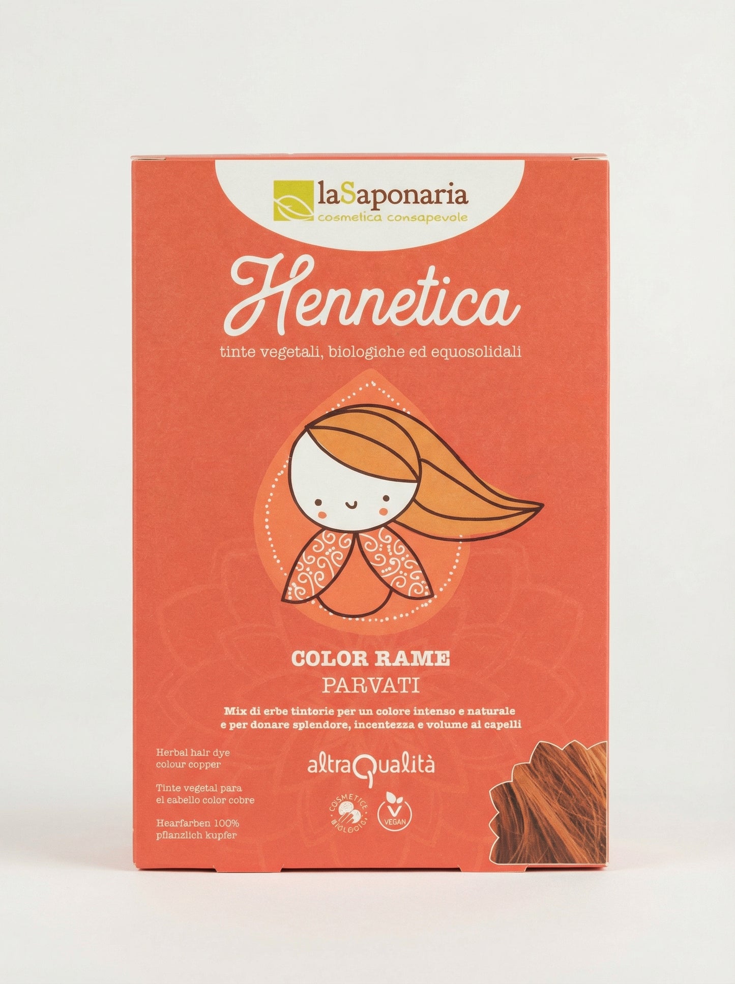 Tinta vegetale rame Parvati - Riflessi Caldi e Copertura by La Saponaria — product photo on white background