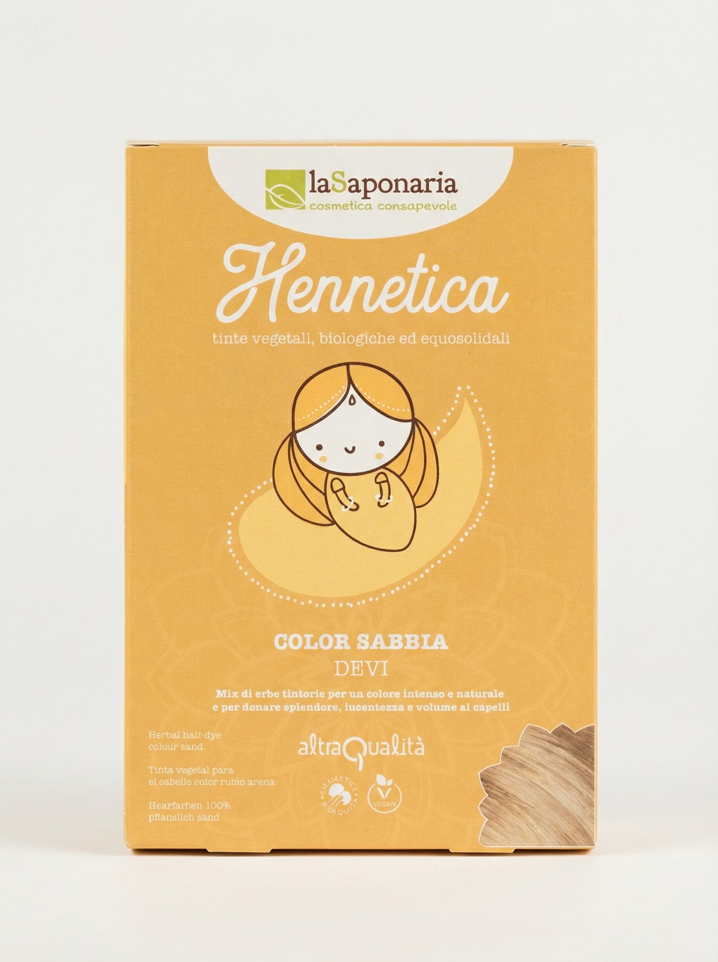 Tinta vegetale sabbia Devi - Tinta Capelli Naturale Riflessi Caldi by La Saponaria — product photo on white background