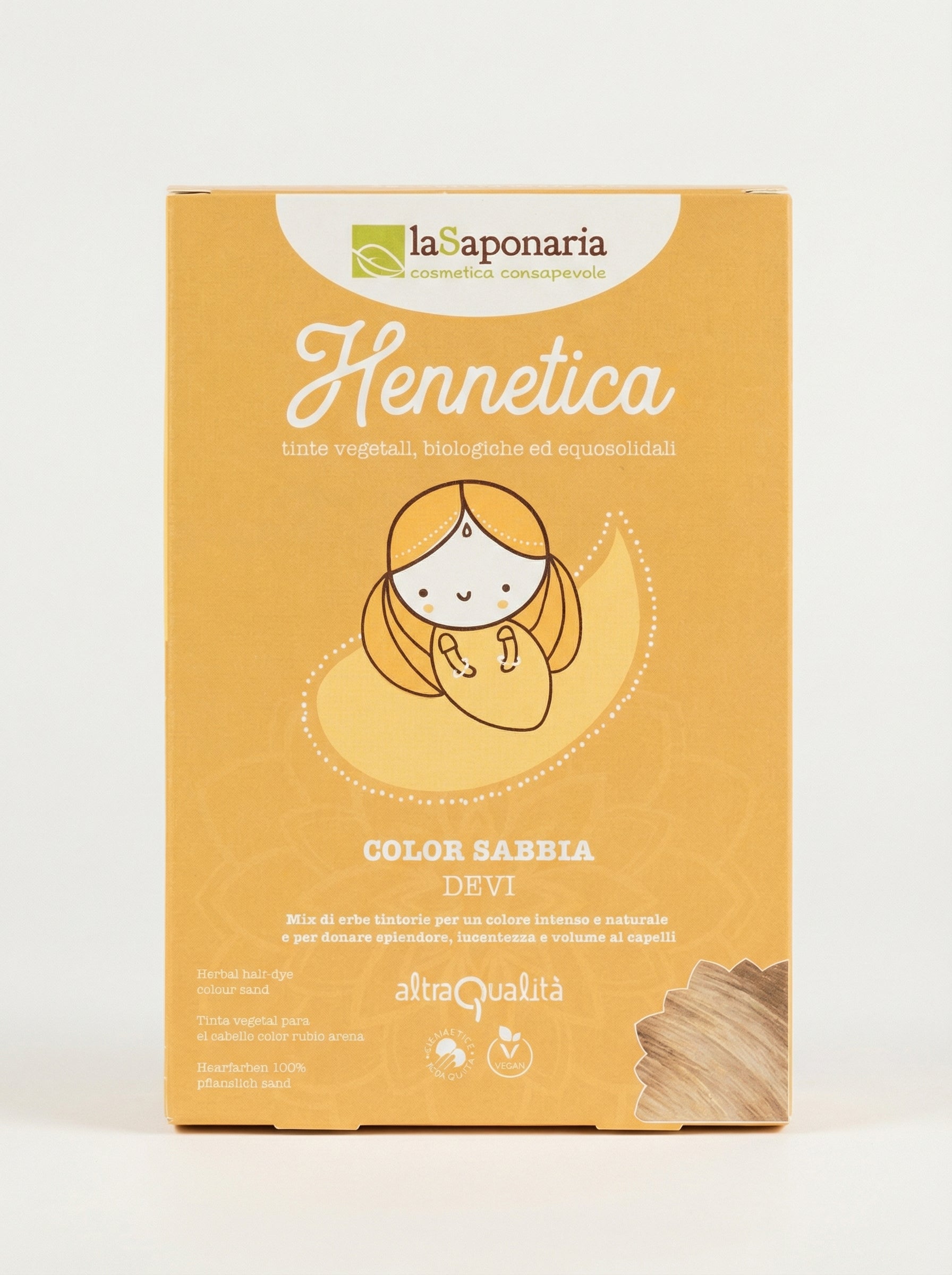 Tinta vegetale sabbia Devi - Tinta Capelli Naturale Riflessi Caldi by La Saponaria — product photo on white background