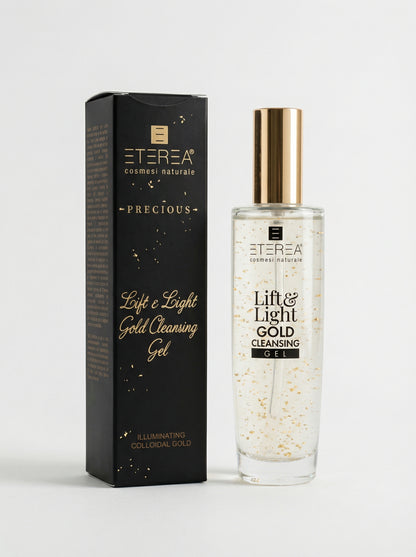 Detergente viso anti-age Lift & Light Gold Cleansing Gel by Eterea — product photo on white background