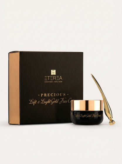 Crema viso Lift & Light Gold Face Cream + accessorio by Eterea — product photo on white background