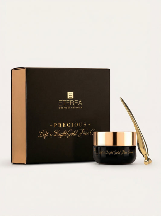 Crema viso Lift & Light Gold Face Cream + accessorio by Eterea — product photo on white background