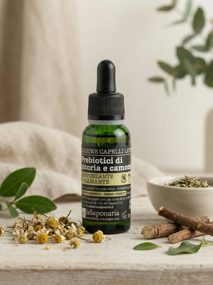 Lozione capelli lenitiva - Prebiotici di cicoria e camomilla by La Saponaria — hero product photo