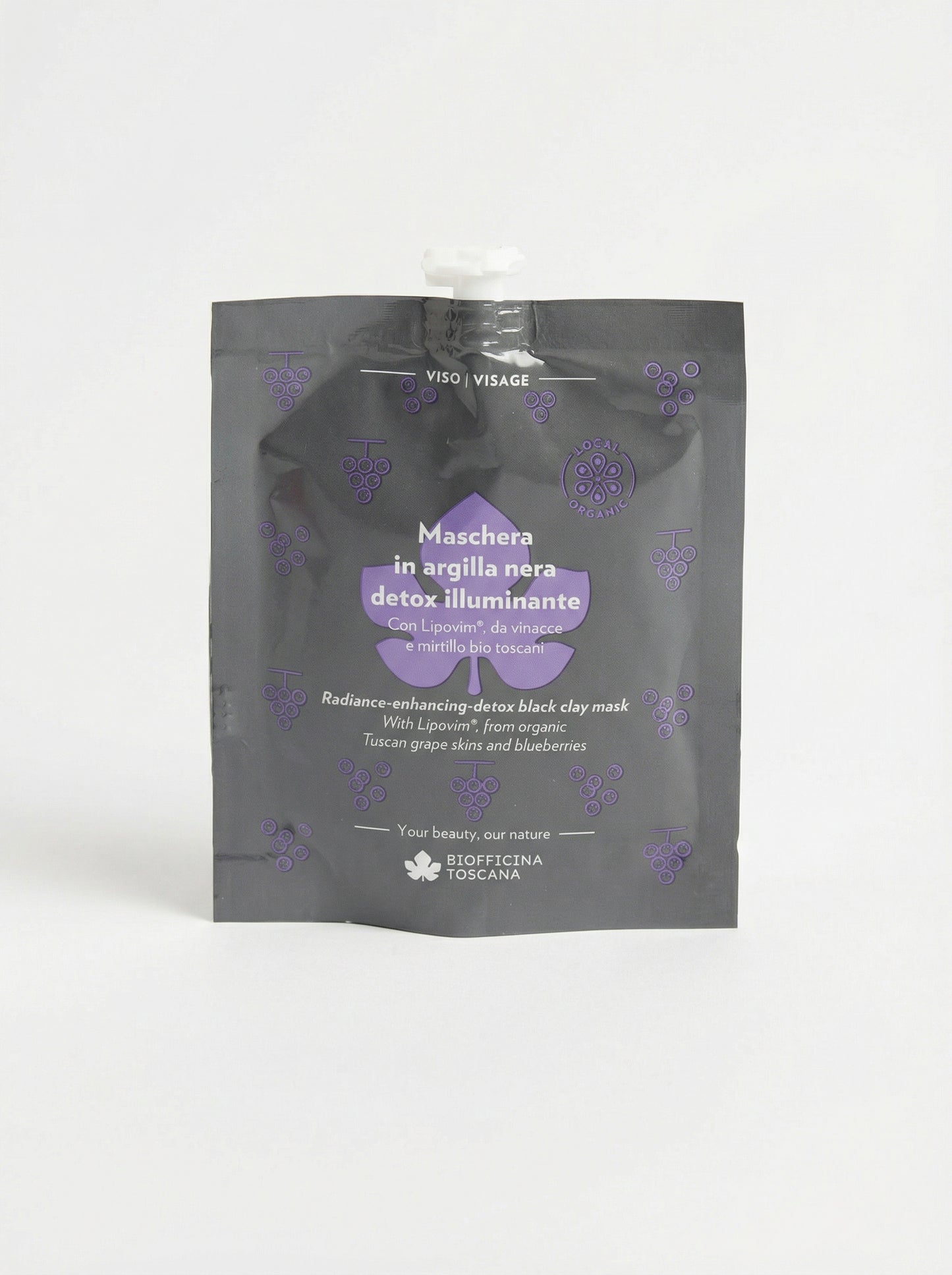 Maschera in argilla nera detox-illuminante by Biofficina Toscana — product photo on white background
