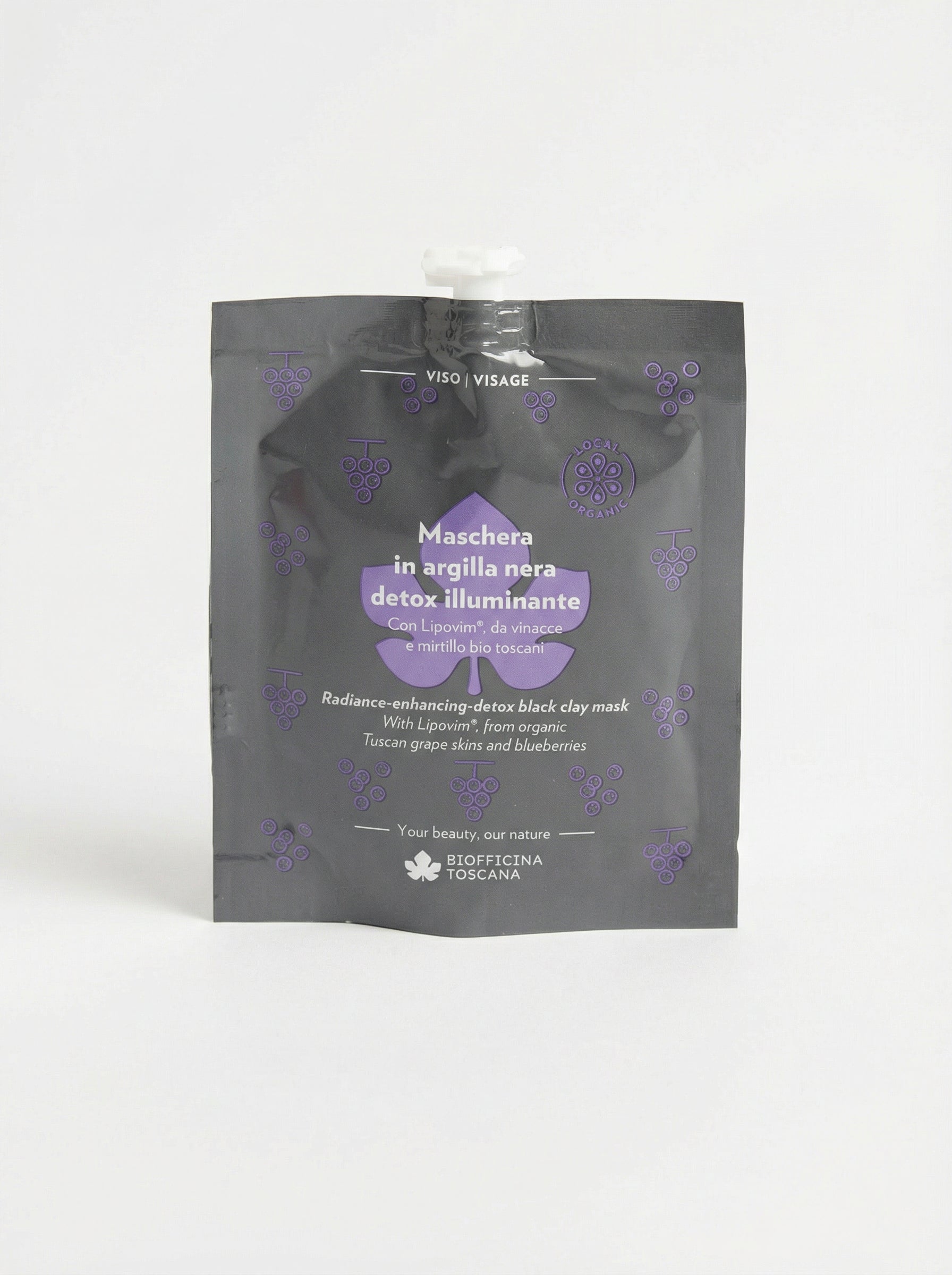 Maschera in argilla nera detox-illuminante by Biofficina Toscana — product photo on white background