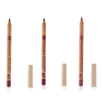 Matita labbra La Saponaria - i tre colori Caramello, Uva Rosa e Mora