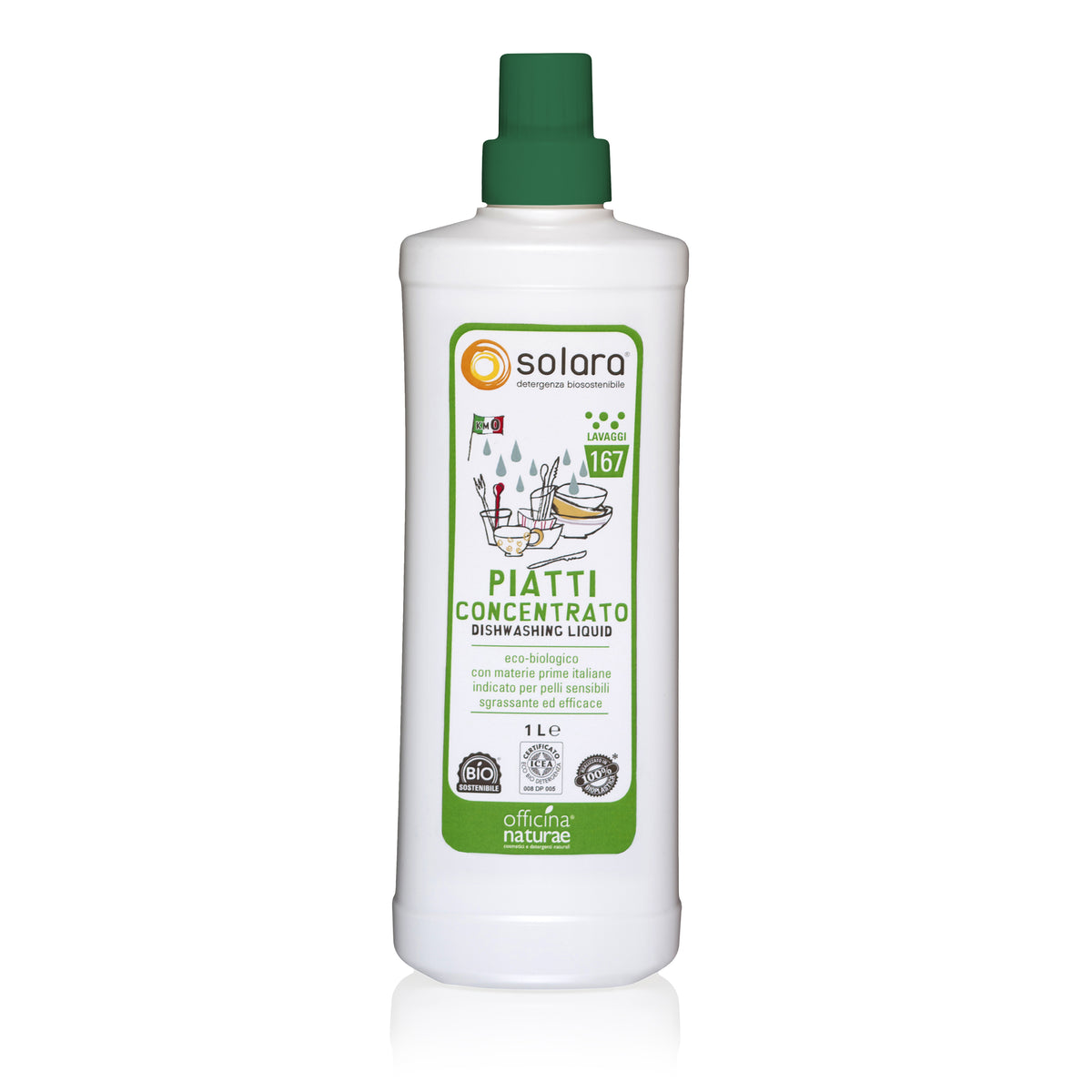 Detersivo Piatti Ecologico Concentrato Solara per Mani Delicate