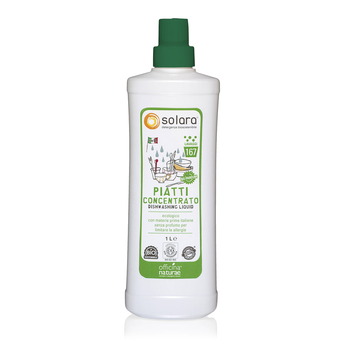 Detersivo Piatti Ecologico Concentrato Solara per Mani Delicate