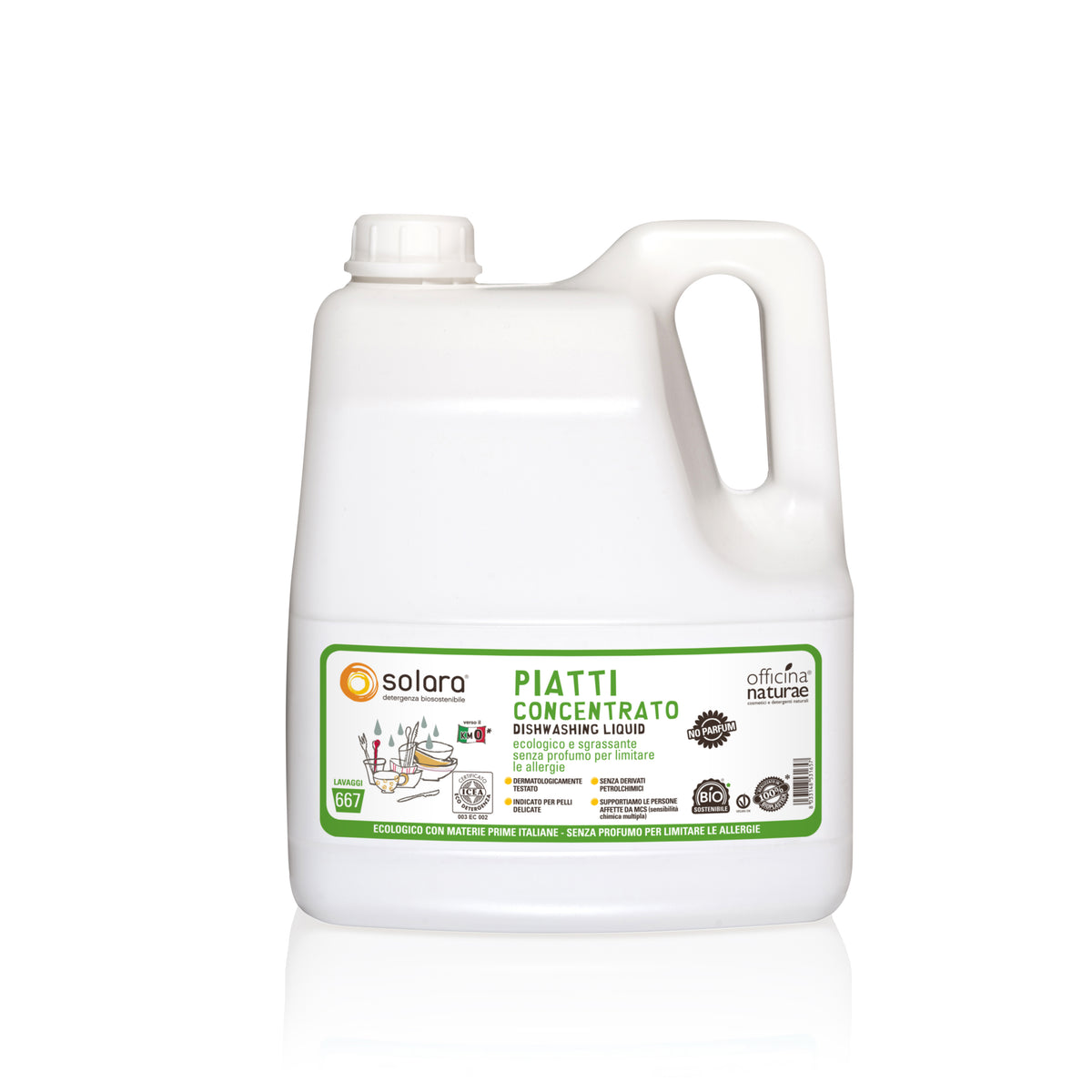 Detersivo Piatti Ecologico Concentrato Solara per Mani Delicate