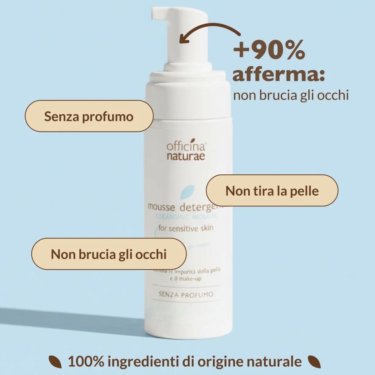 Mousse Detergente Viso Pelli Sensibili e Reattive Senza Profumo