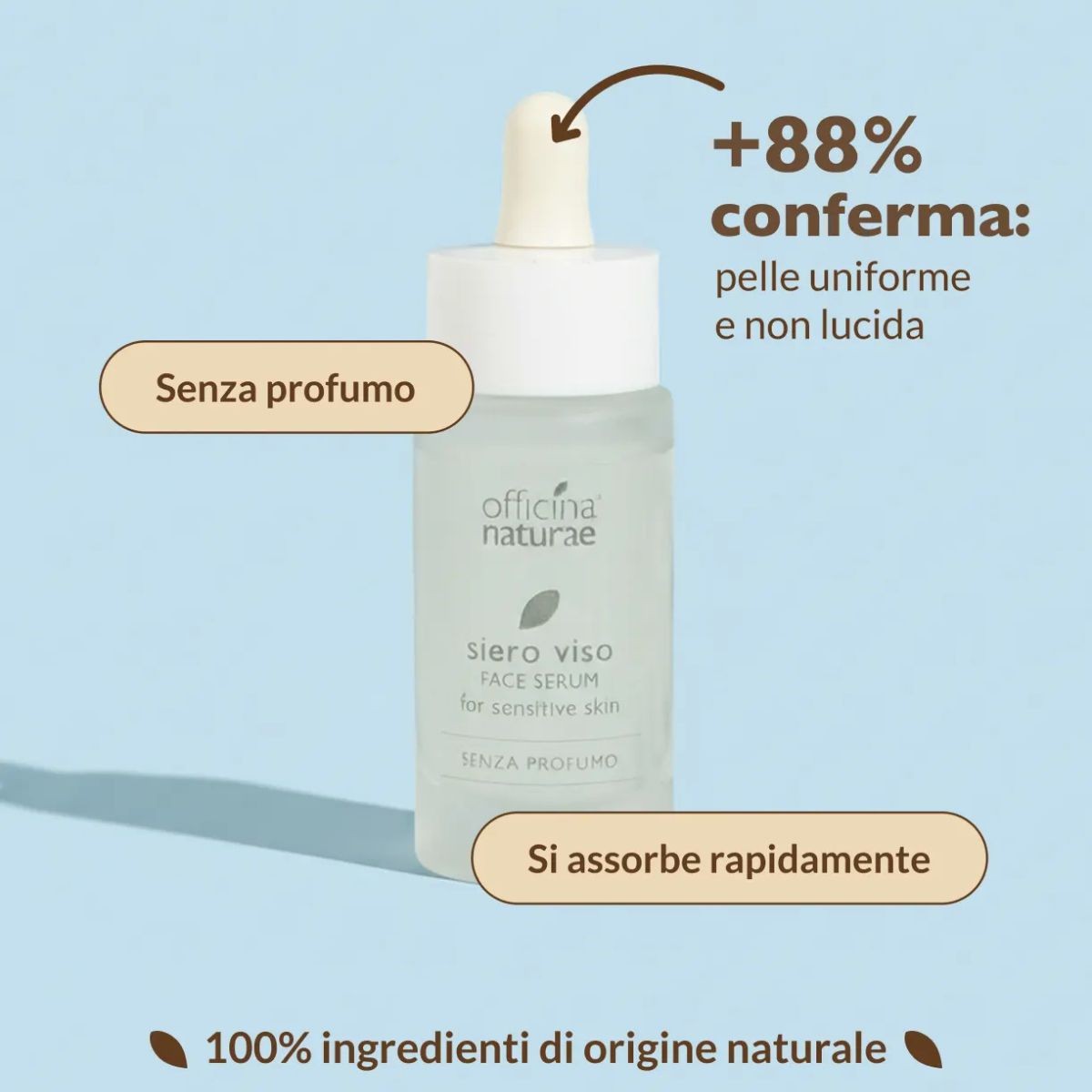 Siero Viso Pelle Sensibile Senza Profumo con Acido Ialuronico