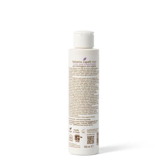 Balsamo Capelli Ricci Anti-Crespo con Ricino Bio e Avena