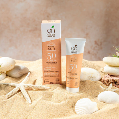 Crema Solare Viso SPF 50 Senza Profumo con Acido Ialuronico