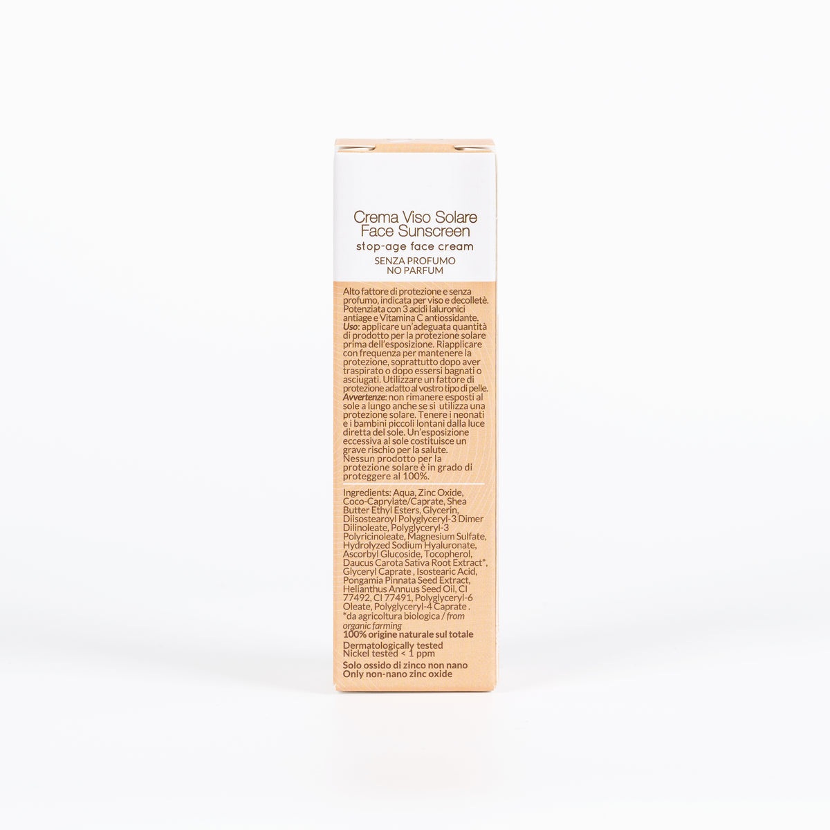 Crema Solare Viso SPF 50 Senza Profumo con Acido Ialuronico