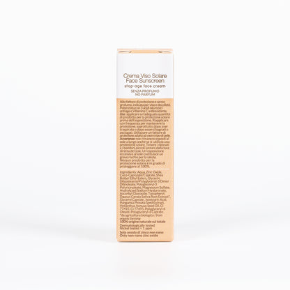 Crema Solare Viso SPF 50 Senza Profumo con Acido Ialuronico