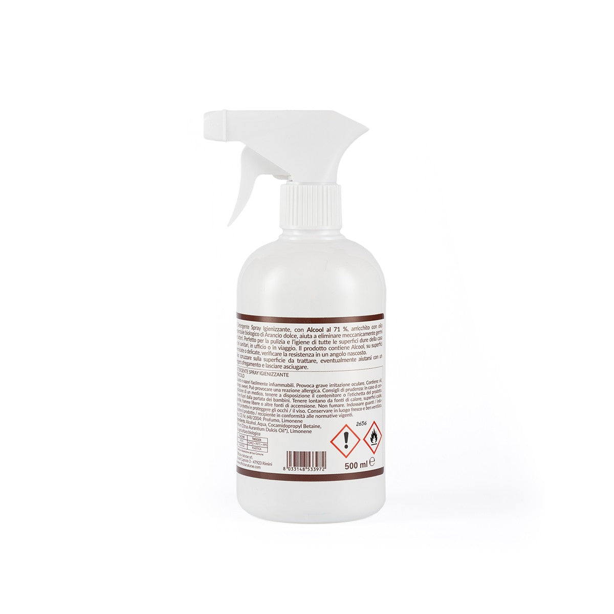 Detergente Spray Igienizzante per Superfici con Alcool Etilico