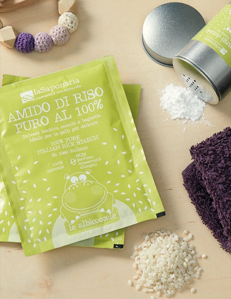 Amido di Riso Puro al 100% Polvere Corpo Bambini Lenitiva Rinfrescante