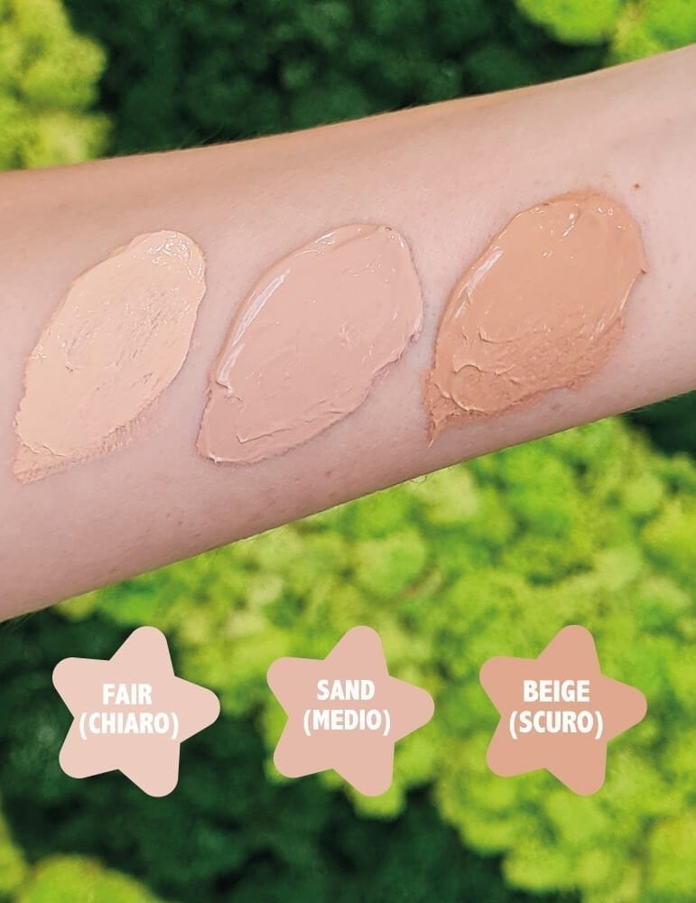 Swatch delle tre tonalità BB Cream La Saponaria sulla pelle