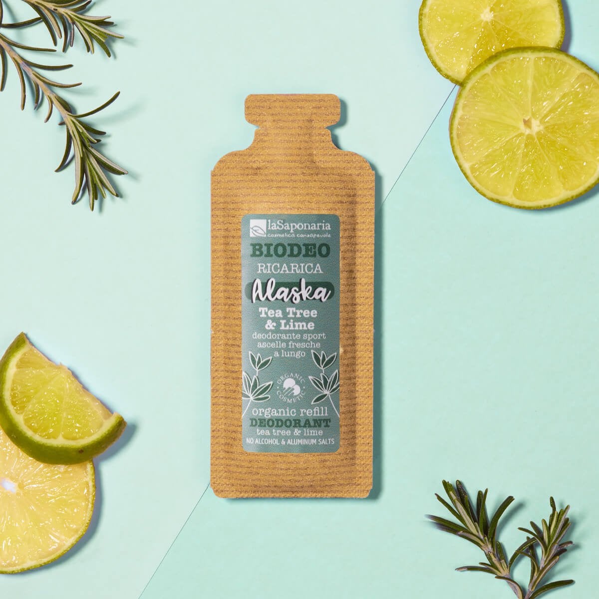 Biodeo Ricarica Alaska Ricarica Deodorante Ultra-fresco Lunga Durata Tea Tree Bio e Lime