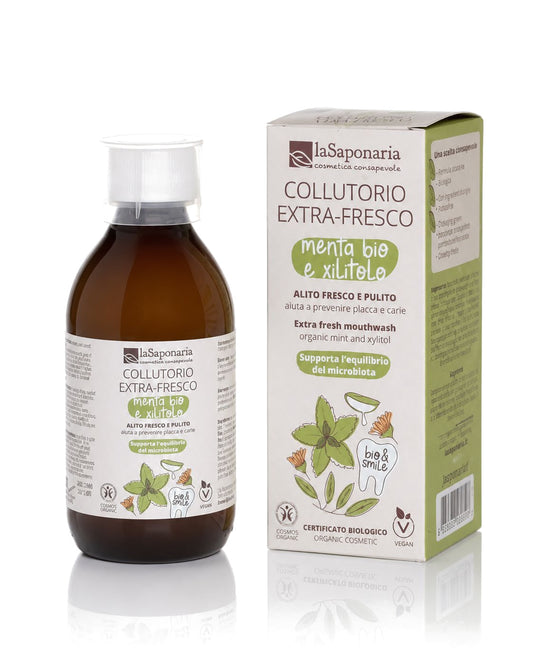 Collutorio Extra Fresco Menta bio e xilitolo 250 ml - La Saponaria