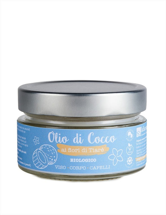 Olio di Cocco ai fiori di Tiarè biologico Multiuso Nutriente