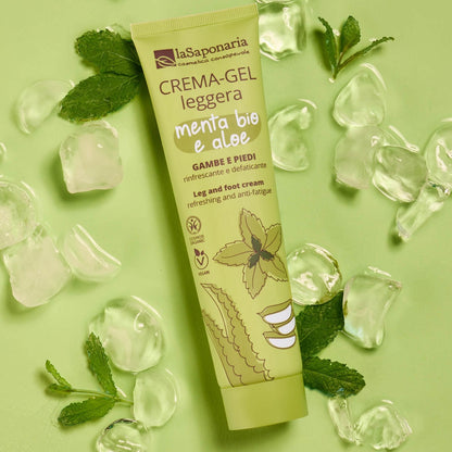 Crema-Gel Leggera Menta Bio e Aloe Defaticante e Rinfrescante