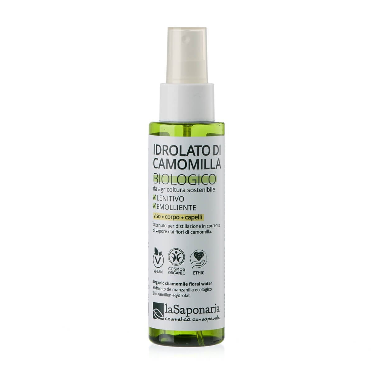 Idrolato di camomilla bio Lenitivo e Rinfrescante Viso e Capelli