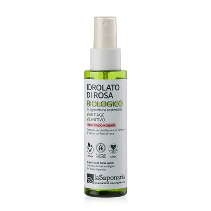Idrolato di Rosa Bio Tonificante e Lenitivo per Viso e Capelli