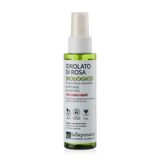 Idrolato di Rosa Bio Tonificante e Lenitivo per Viso e Capelli