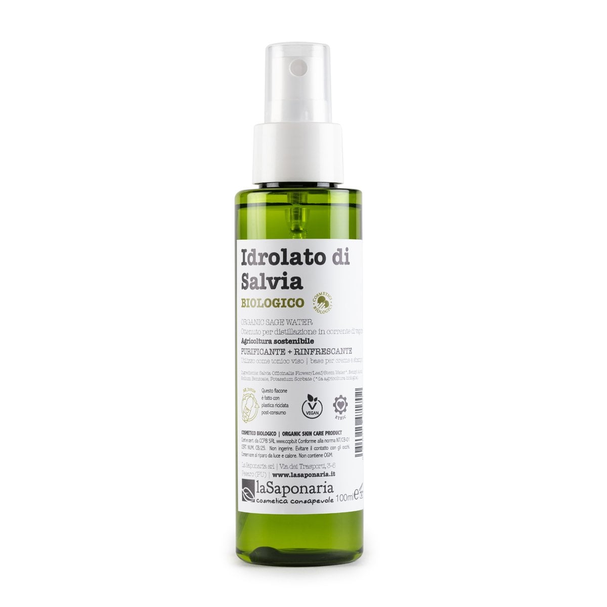 Idrolato di salvia bio Tonico Purificante Viso e Capelli