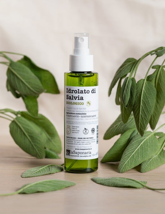 Idrolato di salvia bio Tonico Purificante Viso e Capelli