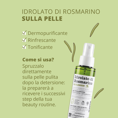 Idrolato di Rosmarino Bio Dermopurificante Viso e Capelli