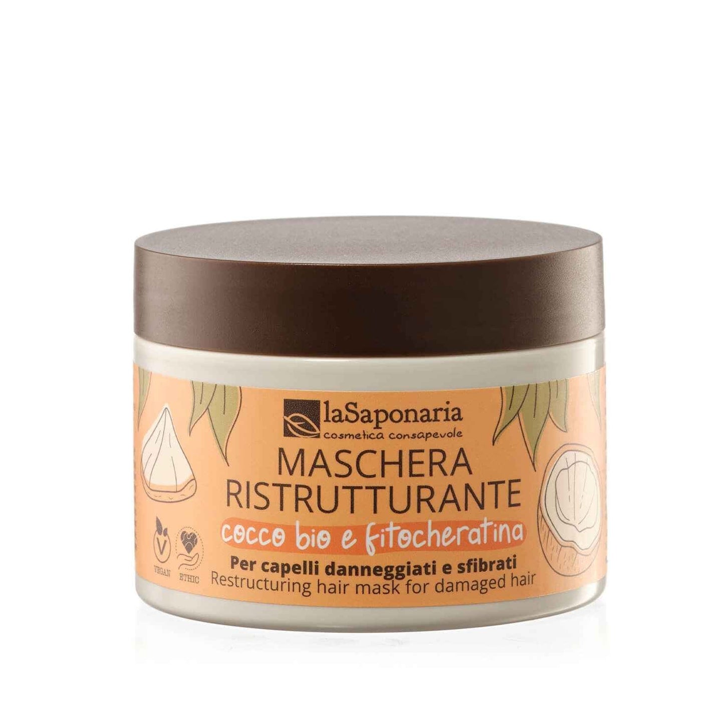 Maschera ristrutturante cocco bio e fitocheratina - Capelli Danneggiati