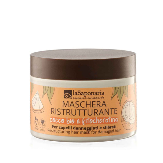 Maschera ristrutturante cocco bio e fitocheratina - Capelli Danneggiati