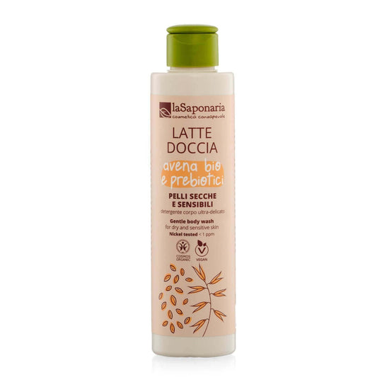 Latte doccia per pelli secche e sensibili - Avena Bio e Prebiotici Bagnodoccia Idratante