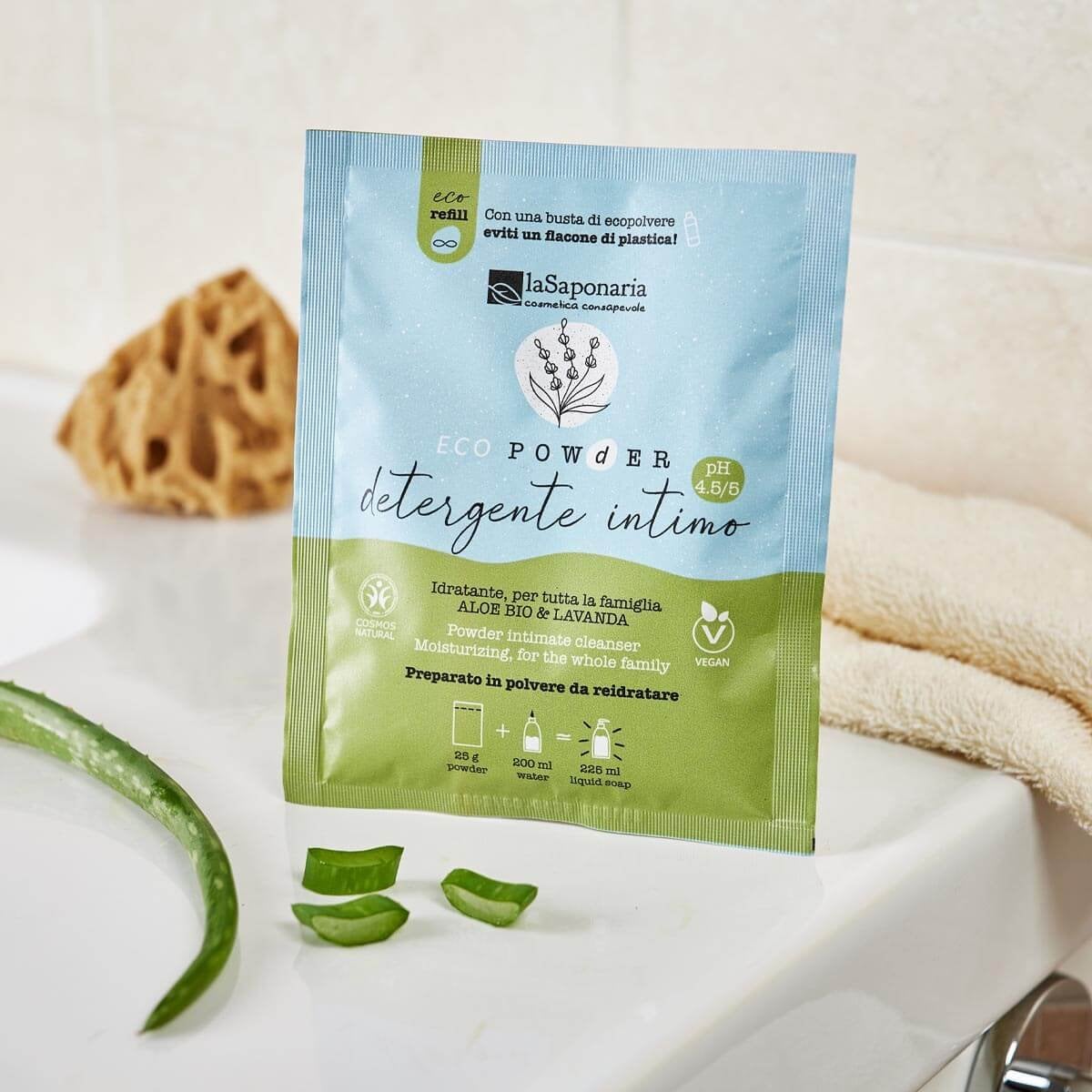 Detergente intimo Delicato in polvere Eco Powder Aloe Bio & Lavanda pH 4.5-5