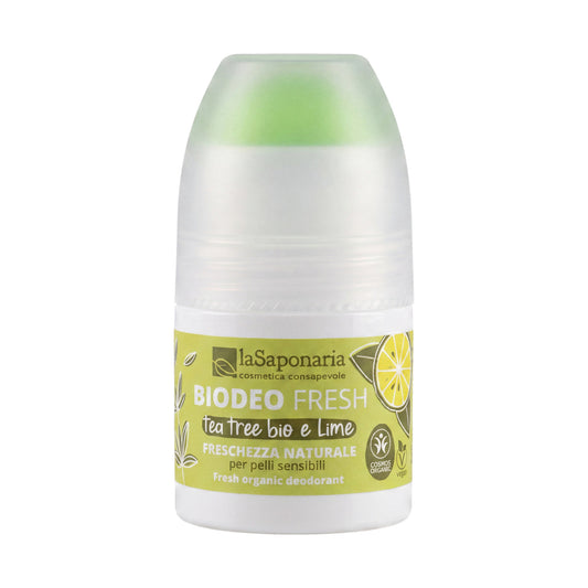 Biodeo Fresh Tea Tree e Lime - deodorante roll-on freschezza naturale La Saponaria 50 ml