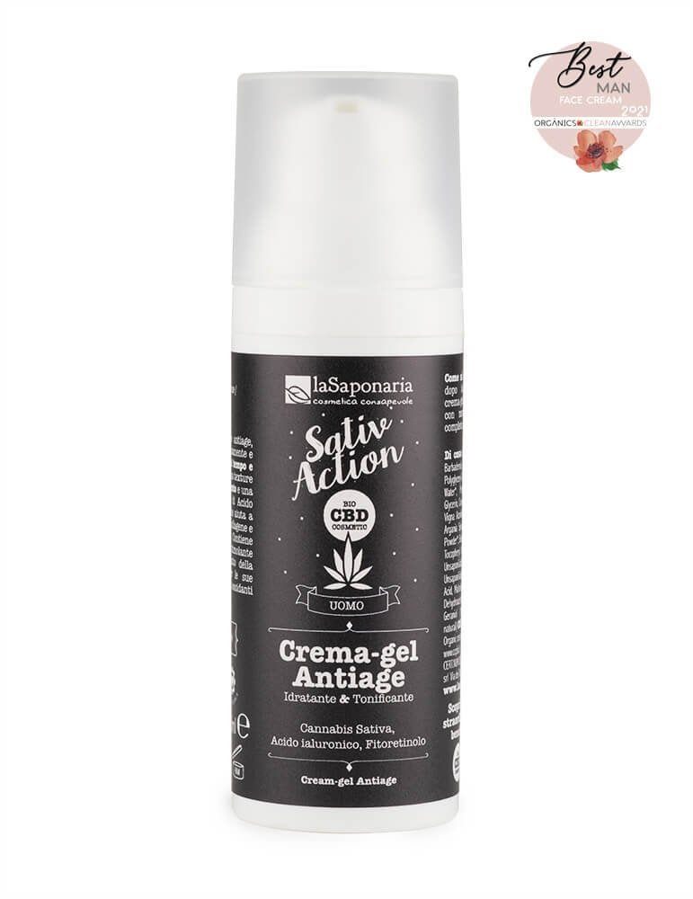 Crema-Gel viso uomo Antiage - Tonificante e Idratante Bio