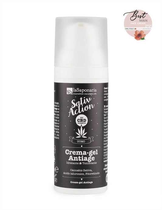 Crema-Gel viso uomo Antiage - Tonificante e Idratante Bio