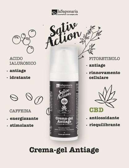 Crema-Gel viso uomo Antiage - Tonificante e Idratante Bio