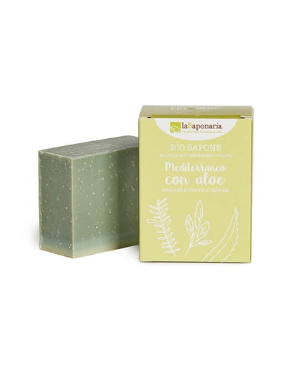 Sapone mediterraneo con menta bio e aloe - Purificante per Pelli Impure