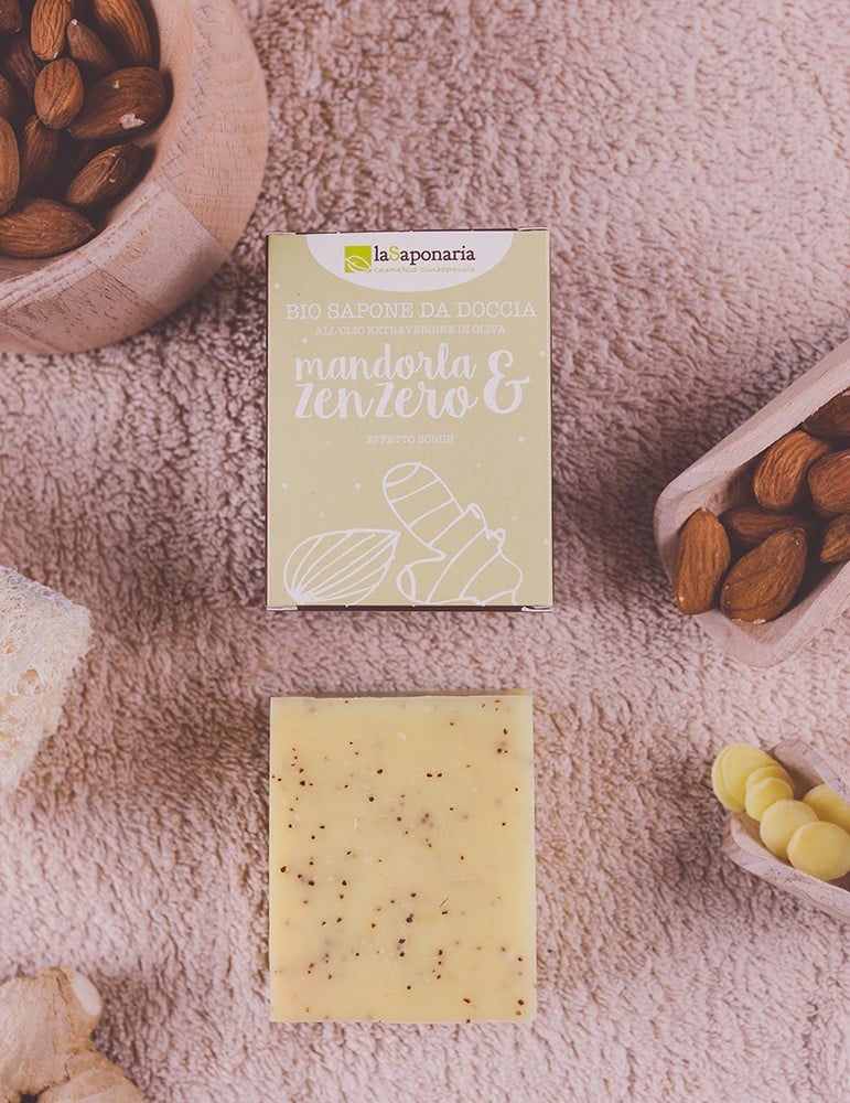 Sapone da Doccia Mandorla Bio e Zenzero - Effetto Scrub