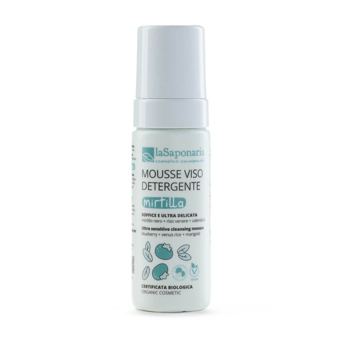 Mousse Detergente Mirtilla Mousse Viso Idratante Lenitiva Bio
