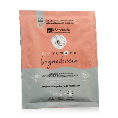 Bagnodoccia in polvere Calendula e Rosa Mosqueta Eco Powder vellutante e nutriente
