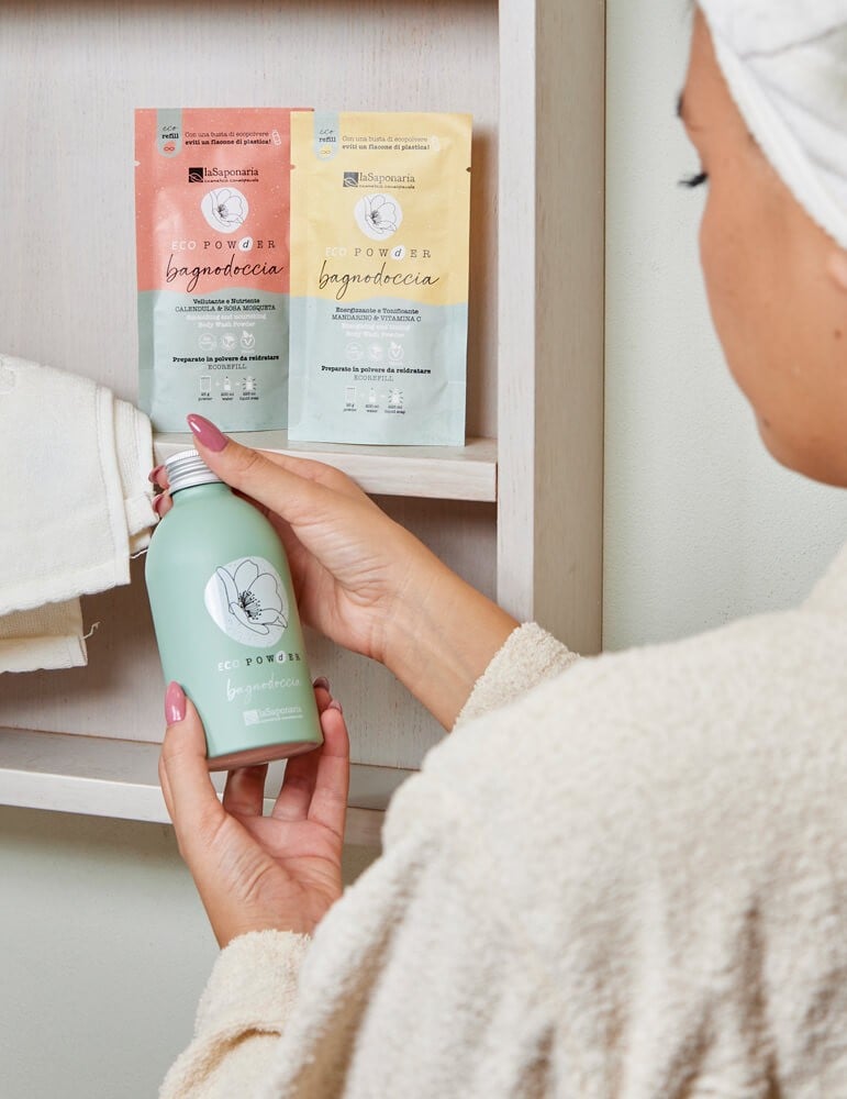 Bagnodoccia in polvere Mandarino e Vitamica C Eco Powder Energizzante e Tonificante