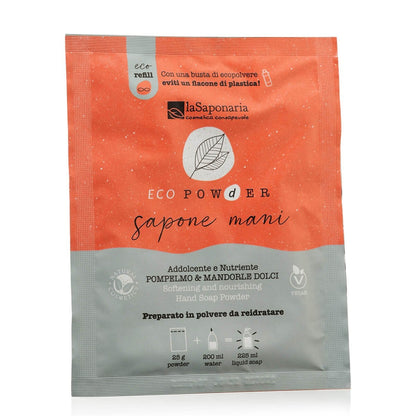 Sapone Mani In Polvere Pompelmo E Mandorle Bio Eco Powder Addolcente e Nutriente