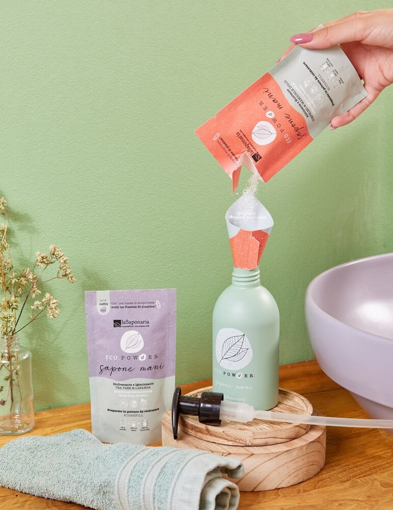 Sapone Mani In Polvere Pompelmo E Mandorle Bio Eco Powder Addolcente e Nutriente
