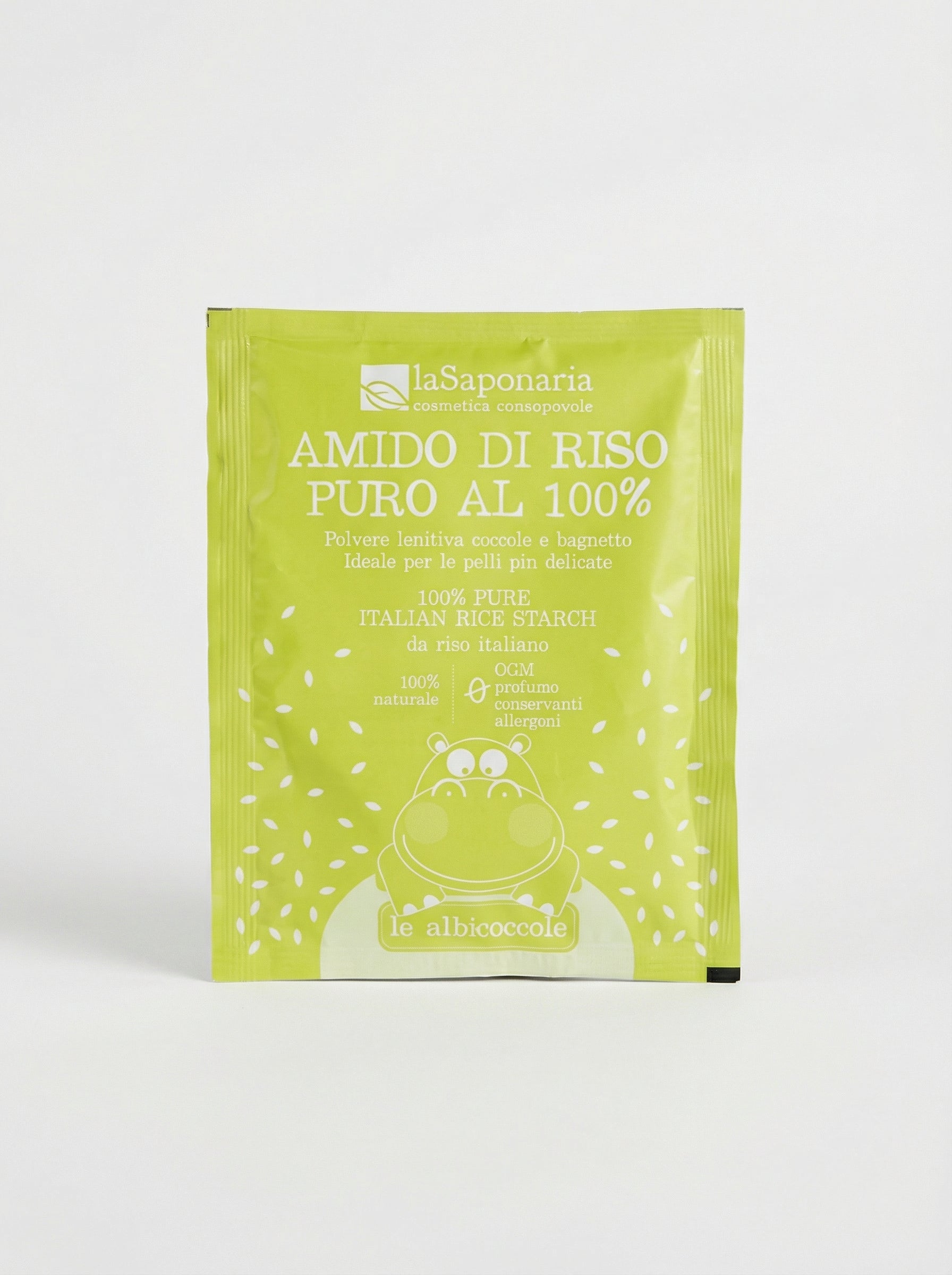 Amido di riso puro al 100% ad azione lenitiva, addolcente e rinfrescante by La Saponaria — product photo on white background