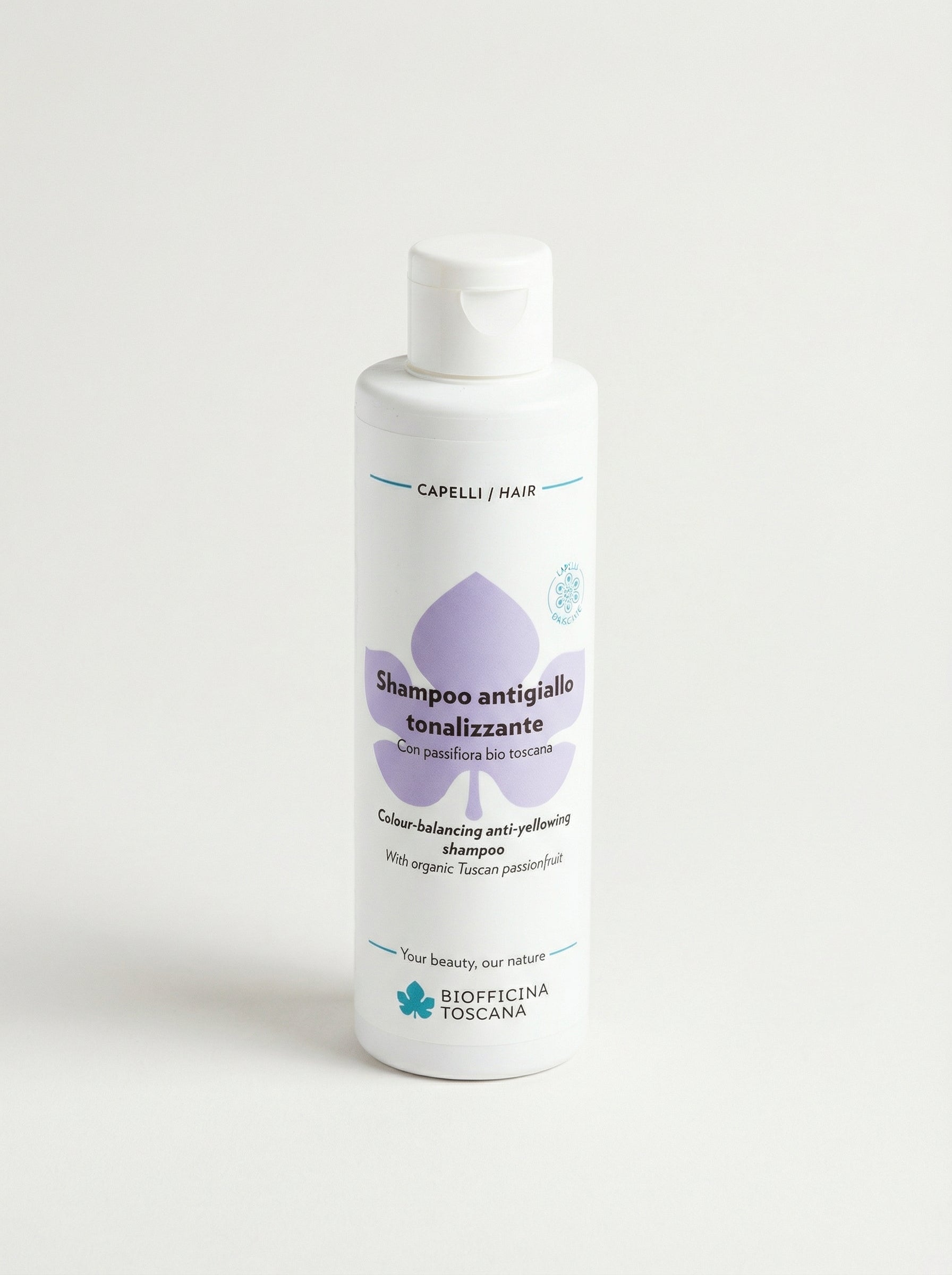 Shampoo antigiallo tonalizzante by Biofficina Toscana — product photo on white background